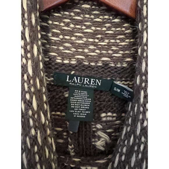 Lauren Ralph Lauren Wool Blend Poncho/Cape High Neck Pullover Size S - Picture 4 of 4